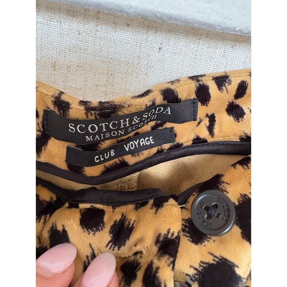 Scotch & Soda Leopard Print Tailored Trousers Pants Size Small - Picture 6 of 10